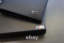 NIB Portefeuille porte-cartes, porte-monnaie et pochette en cuir BMW M Power authentique 80212454761