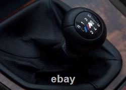 Nouveau pommeau de levier de vitesses BMW M-Sport authentique à 6 vitesses en cuir noir, levier de vitesses manuel