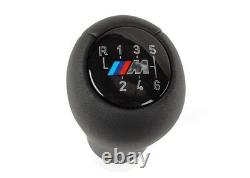 Nouveau pommeau de levier de vitesses BMW M-Sport authentique à 6 vitesses en cuir noir, levier de vitesses manuel