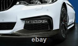 Nouvelles couvertures de séparateurs de pare-chocs inférieurs en fibre de carbone pour BMW Série 5 G30 G31 L+R authentiques