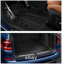 Pack de protection de tapis de sol avant et arrière BMW Genuine avec tapis de coffre RHD X3 G01MAT
