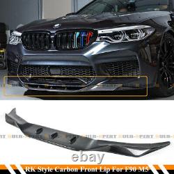 Pour 2018-2020 Bmw F90 M5 R Style Carbon Fiber Front Bumper Lip Spoiler Splitter
