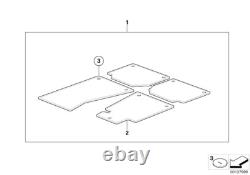 Tapis de sol BMW d'origine Set Velours Anthracite s'adapte à E63 E63 LCI 51479117344
