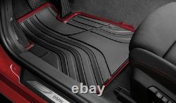 Tapis de sol avant BMW d'origine tous temps RHD anthracite rouge s'adapte F30 51472339780
