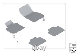 Tapis de sol en velours anthracite BMW d'origine - Jeu intérieur compatible F45 51477425422
