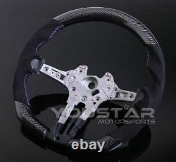 Uk Stock Véritable Carbon Alcantara Flat Steering Wheel Pour Bmw F10 F12 F06 M5 M6