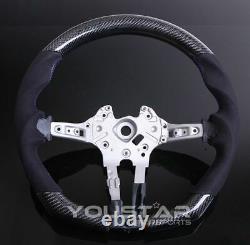 Uk Stock Véritable Carbon Alcantara Flat Steering Wheel Pour Bmw F10 F12 F06 M5 M6