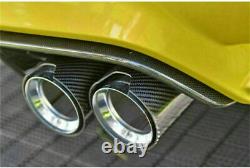 Y Style Paire Brillant Real Carbon Fiber Exhaust Dual Twin Pipe End Tips Pour Bmw